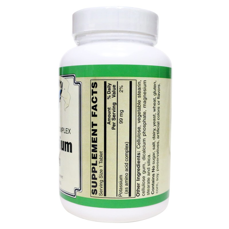 Potassium ( as Amino Acid chelate Complex ) 99mg (250
