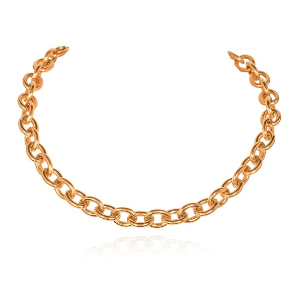 namana Chunky Gold Necklace for Women and Teen Girls, Gold