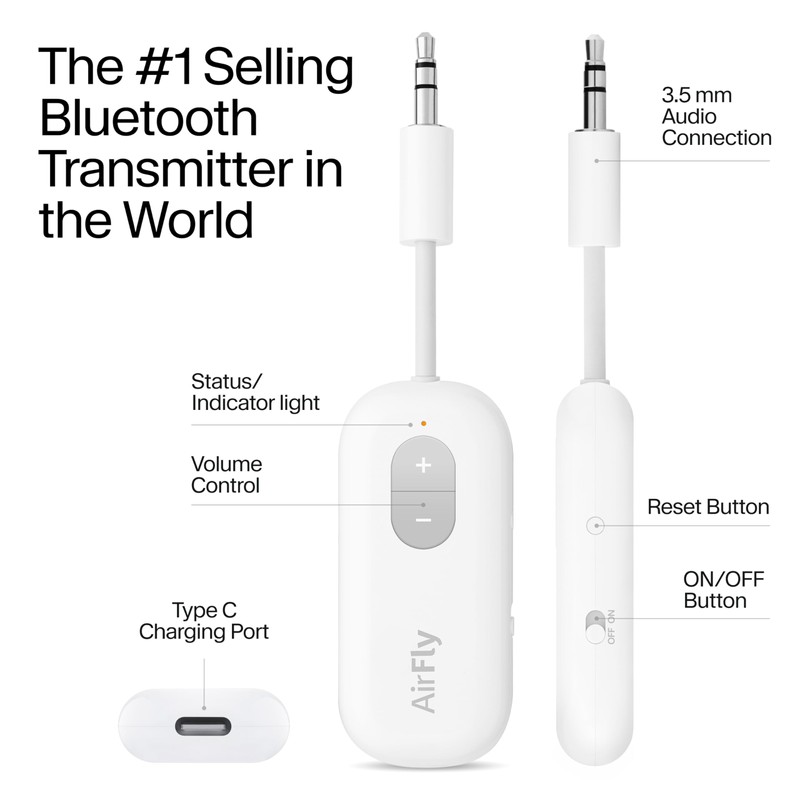 Twelve South AirFly SE | Bluetooth Wireless Audio Transmitter Adapter