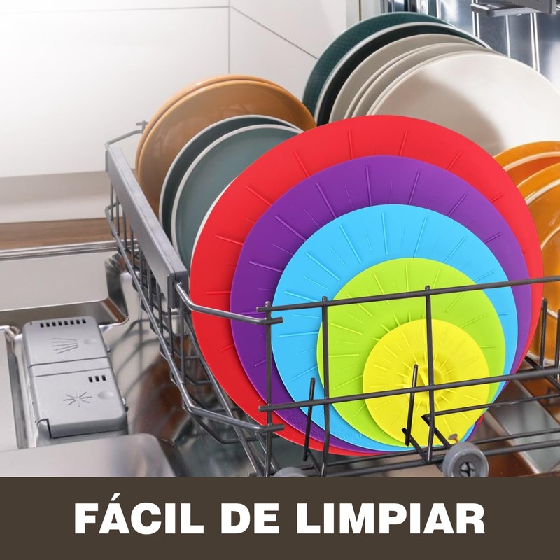 U Chef Juego de 5 Tapas de Silicona, Cubierta para