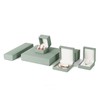 Woodten Green Leather Earrings Box Wedding/Propose Jewelry Gift Box Green