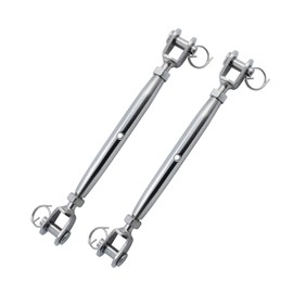 Ayunwei 316 Stainless Steel Marine Closed Body Jaw Turnbuckle for Rigging Screw Jaw Barrel Strainers of 2 pcs (M8)