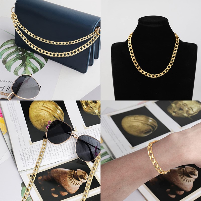 UR URLIFEHALL 5m Aluminum Curb Chains Gold Unwelded Cuban Link