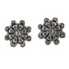 Touch Jewellery 925 Sterling Silver Flower Stud Earrings Oxidized Detail