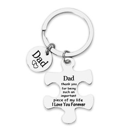 Best Dad Father Keychain Gift Ideas, Thank You for Being Such An Important Piece of My Life Keychain for Dad Fathers Birthday Day Gifts from Daughter Son, Best Dad Father Ever Gifts for Christmas