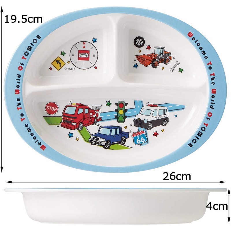 Skater M370-A Children's Plate, Melamine Lunch Plate, Plate, Tomica 19,