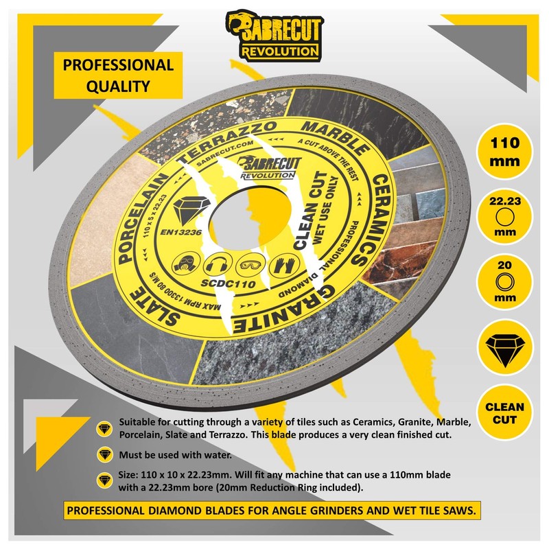 1 x SabreCut SCDC110 110mm (4.3 inch) x 5mm x