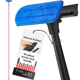 Tyroler Professional Window Squeegee for Home,1 ft-12.5 ft Long Squeegee for Window Cleaning, 2-in-1 Window Cleaning Squeegee Kit, Indoor & Outdoor Window Cleaner Tool for High Windows & Glass