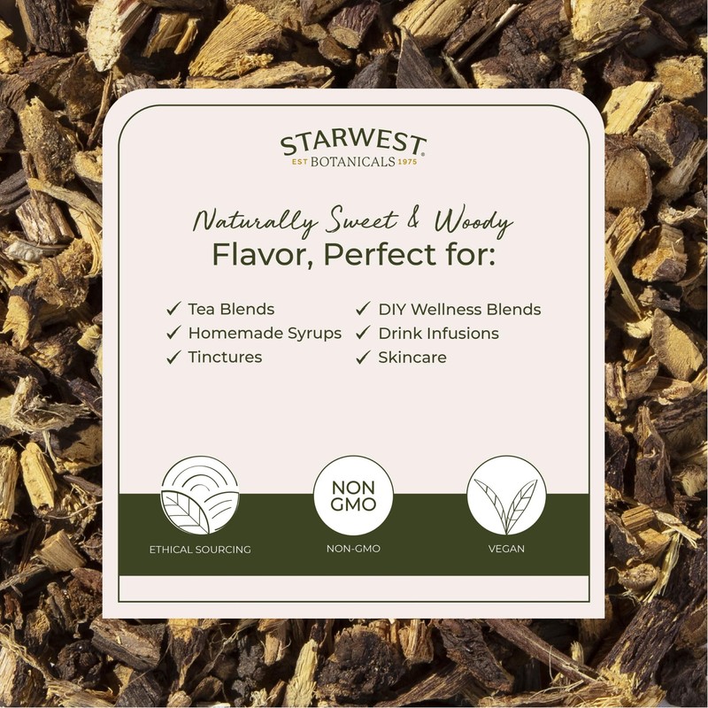 Starwest Botanicals Organic Dried Licorice Root - Herb for Loose