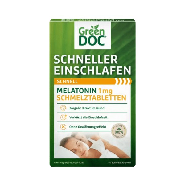 Green Doc Schneller Einschlafen Melatonin 1mg 40 Tabletten 5,6 g