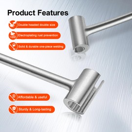 Door Hinge Adjustment Tool，Double-ended Gap Adjusting Wrench，Heavy-duty Hinge Adjustment Tool for Standard Round Bolts (0.315-0.75in)