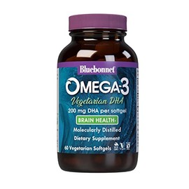 BlueBonnet Natural Omega-3 Vegetarian DHA Vegetarian Softgels, 200 mg, 60 Count                                                                       