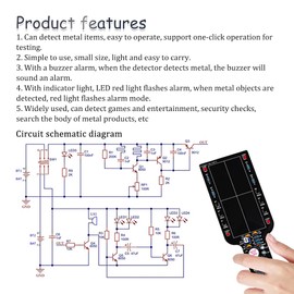 ZORZA 1Pcs Handheld DIY Metal Detector Soldering Kit for Beginners Fun Non-Contact Detection Module Accessories