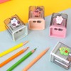 2pcs Creative Cute Cartoon Double Hole Pencil Sharpener, Student Hand