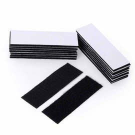 Industrial Strength Sticky Pads Heavy Duty, Wall Hanging Strips, Extra Strong Hook and Loop Tape, Double Sided and Removable for Walls, Floor, Plastics, Glasses, Metals (12PCS, 30x100mm)