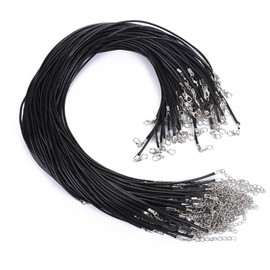 120 Pcs Necklace Cord,2mm Waxed Necklace Cord with Clasp,for DIY Jewelry Making, Replacement Chains for Pendants & Charms,18 Inch