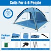 Beach Tent Sun Shelter for 4-6 Person with UPF 50+