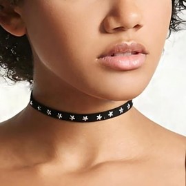 Andelaisi Punk Star Velvet Choker Necklace Vintage Simple Suede Necklace Black Short Satin Ribbon Necklaces Gothic Stars Satin Collar Necklaces Jewelry for Women