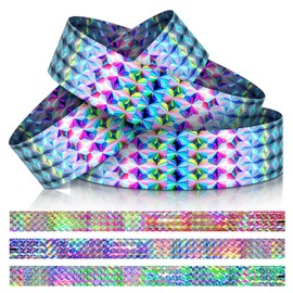 Calkrer 100 Holographic Wristbands, Waterproof Bracelets for Events, Neon Bracelets for Water Parks, Concerts, Festivals, Parties