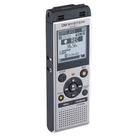 OM SYSTEM WS-882 High Quality Digital Voice Recorder with Stereo Microphones, 6 Recording Modes, Direct USB, Built-in Stand, 4GB Internal Memory, Silver