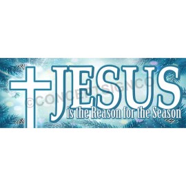 Concept Signs & Graphics 3'X8' JESUS IS THE REASON FOR THE SEASON BANNER Signs Church Holiday Christmas