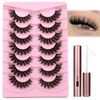 JIMIRE Cat Eye Lashes with Eyelash Glue Russian Strip D