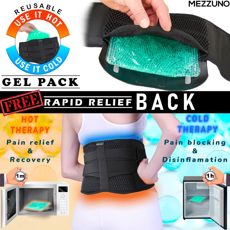 Back Support for Men and Women with Improved Support Removable