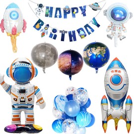 Lumierechat a-b5513 Birthday Decoration, Boy Decoration, Decorative Set, Space Balloons, Balloons, Garland, Rocket