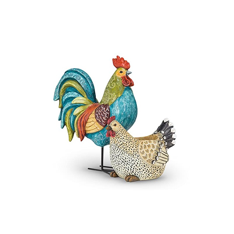 Abbott Collection 27-GALLO-220 Large Tall Colorful Rooster, Multi, 13.5"H