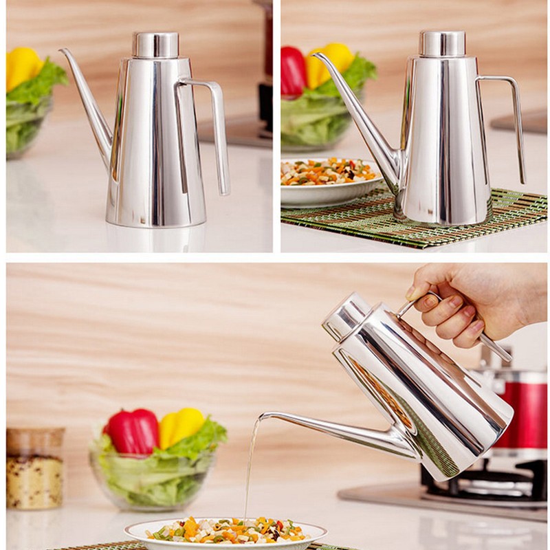 Large 850ML 304 Stainless Steel Olive Oil Vinegar Batcher Bottle