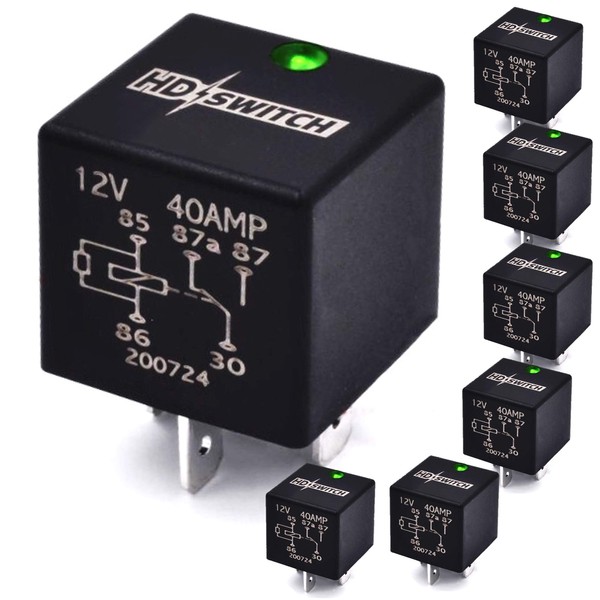 HD Switch (6 Pack) 12V 40A Waterproof Relay Replaces Hustler