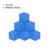 sourcing map Crafts Wooden Cube 100 Pcs Square Blue Natural