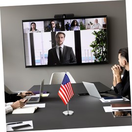 Supvox Telescopic Flag Stand Table Americana Decor Desktop Crystal Kit Flag Pole for Household Flag Made of Metal Interior Decoration Interior Stainless Steel Signage Work