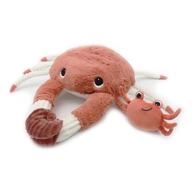 Les Déglingos PTIPOTOS by Cassecol Crab for Mom/Baby, Terracotta - 46 cm - Soft Plush Toy for Babies - Birth Gift Idea - 46 cm
