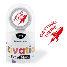 ExcelMark Teacher Stamp of Encouragement – Choose from 5 Colors (Getting There! Rocket)