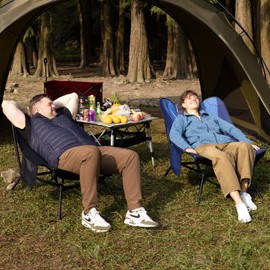 OuterSpa Ultralight Lounge Camping Chair for Adults Lightweight 7075 Aluminum Compact Camping Chair High Back Reclining Comfortable Camping Chair for Camping Hiking Lawn Picnic Beach Travel