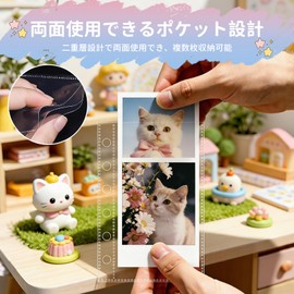 A7 Sealing Notebook, Transparent, 50 Sheets, Double-sided, Sticker Mount, Refill, 6 Holes, Mini Binder Compatible, Removable Paper, Polypropylene Material, Large Capacity, Seal, Photo Storage, Card Storage, Refill Sheet, Clear
