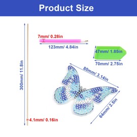 WJUAN Diamond Painting, 8 Pieces, Multiple Colours, Acrylic, Craft Adults, Can Be DIY Decoration, Diamond Painting Butterfly, Suitable for Birthday Parties, Wedding Scenes, Gardens