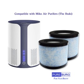 PUREBURG MA-01CW Replacement Filter Compatible with Miko Ibuki & Ibuki+ Air Purifier C102 Circular & MA-18 Air Purifier,2-Pack H13 HEPA Air Clean Dust