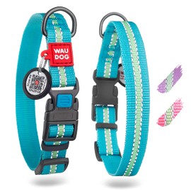 WAUDOG Reflective Dog Collar, Large Dogs, Nylon Dog Collar, Medium Dog Collar, Small Dogs Adjustable Puppy Collar, Nylon Dog Collars