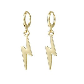 Lightning Earrings for Women Men Dainty Lightning Bolt Dangle Drop Earrings Minimalist Geometric Hoop Earrings Lightweight Hypoallergenic Bolt Hoop Earrings Christmas Birthday Party Jewelry, Large