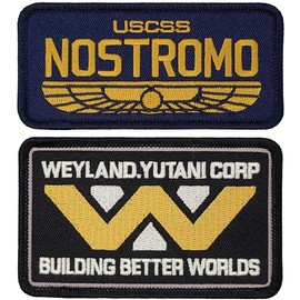 Weyland Yutani Nostromo U.S.C.S.S Alien Patch 2PC Bundle - Iron On Sew On B366