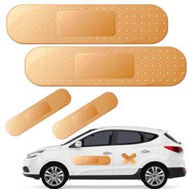 4Pcs Giant Band Aid Car Sticker Funny Bumper Stickers to Cover Crack, Damage, Scratch and Dent(Yellow, 2 Small and 2 Large), Big Bandage Car Decal Patch for Vehicle Body, Automotive Decor Accessories