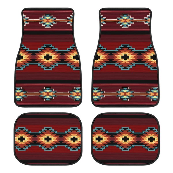 LONSANT Aztec Car Floor Mats Set of 4,Southwest Native American
