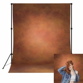 8x10ft Dark Orange Portrait Backdrop Abstract Headshot Backdrops for Photography Professional Studio Photoshoot Backdrop Vintage Brown Photo Backdrops Cloth School Photographic Artistic Background