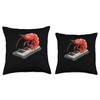 Cherry Shrimp Playing The Piano Throw Pillow