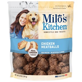 Milo's Kitchen Homestyle Dog Treats, Chicken Meatballs, 28 Ounce, High Protein, No Artificial Flavors