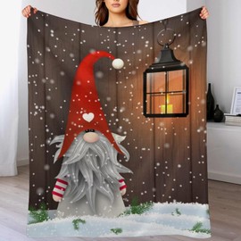 Christmas Gnome Blanket Soft Warm Gnome Throw Blanket for Couch Lightweight Cozy Gnome Lovers Bed Blankets & Throws for Living Room Decor Christmas Gnome Gifts for Kids Adults 50"x40"