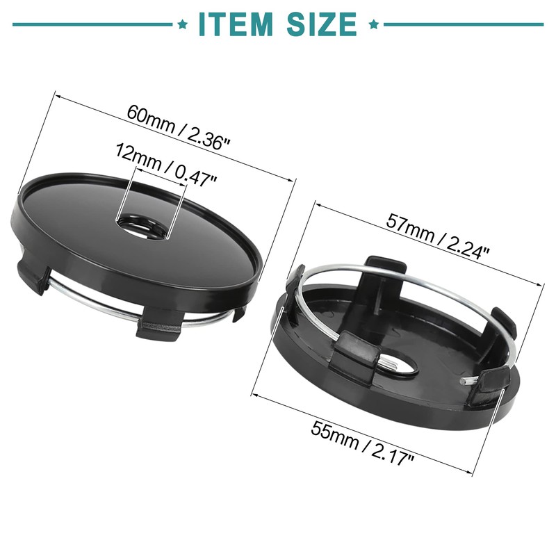 ACROPIX 4pcs Car Tire Wheel Center Hub Cap Cover 60mm