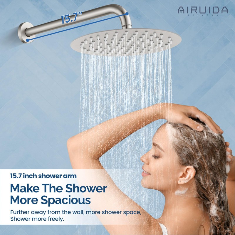 Airuida Shower Faucet Set Complete with Showerhead, Single Function Shower